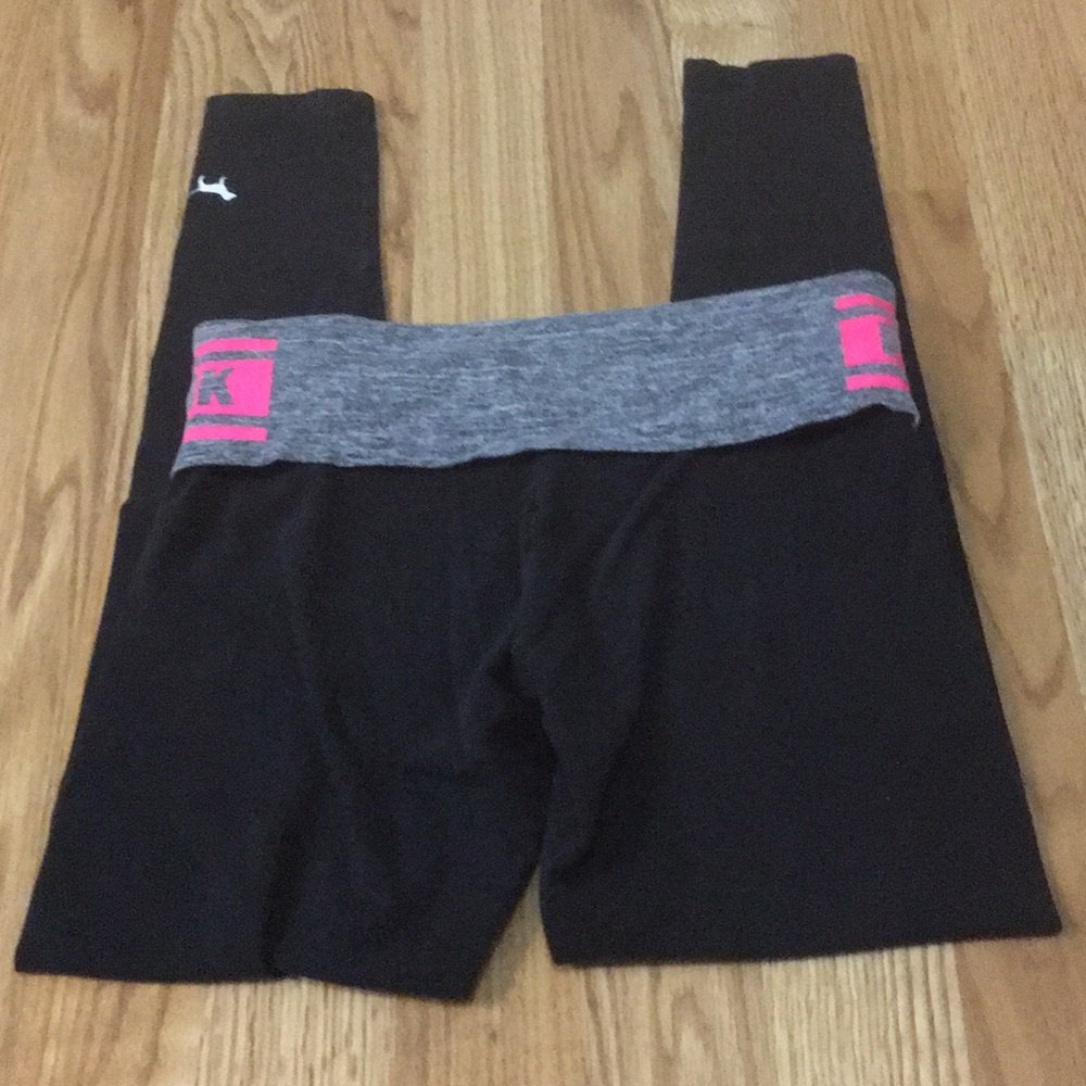 Pink full length yoga leggings XS